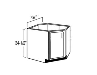 Diagonal Corner & or Sink Bases - No Shelf