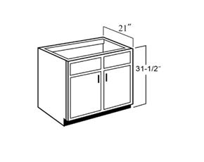 Vanity Sink Bases - 2-Dummy Drawer Face 2-Doors