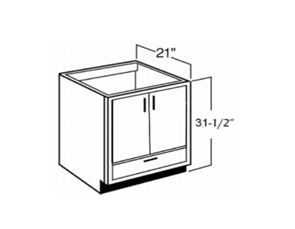 Vanity Sink Bases - 2-Doors With 1-Bottom Drawer
