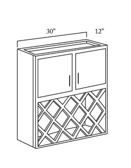 Wine Rack Wall Cabinet with Glass Doors